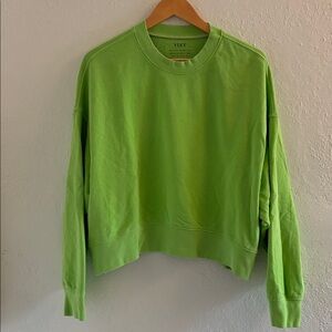 Velvet by Graham and Spencer Casual Green Oversized Sweatshirt